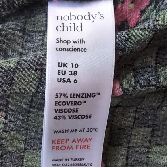 Nobody's Child LONDON Checkerboard Floral Midi Dress US6 EU38 - Picture 11 of 13